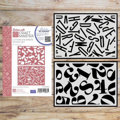 Emboss with Craft Master Letters & Numbers A5 Stencil Set