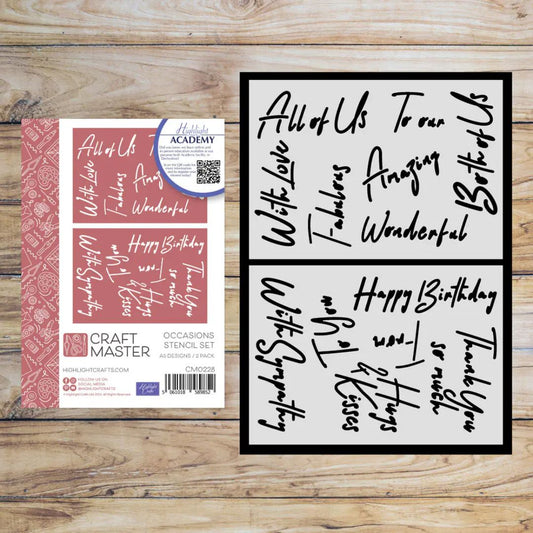 Craft Master Occasions A5 Stencil Set