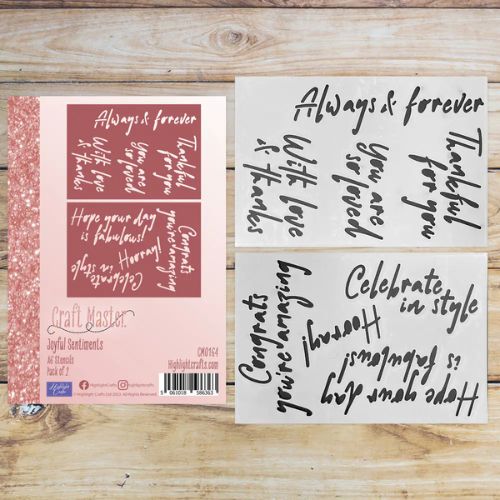 Craft Master Joyful Sentiments A6 Stencil Set