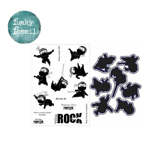 Funky Fossil – Ninja Squad A5 Stamp and Die Set