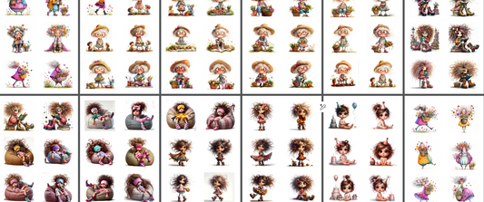 Emlems - Whimsical Characters Craft Cards A4 X 40  Download