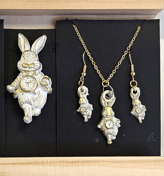 Emlems - White Rabbit Jewellery Set Silicone Mould