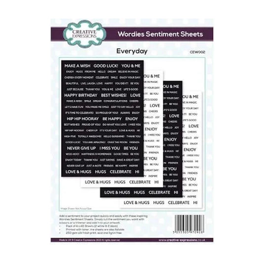 Creative Expressions - Bundle of Wordies Sentiment Sheets