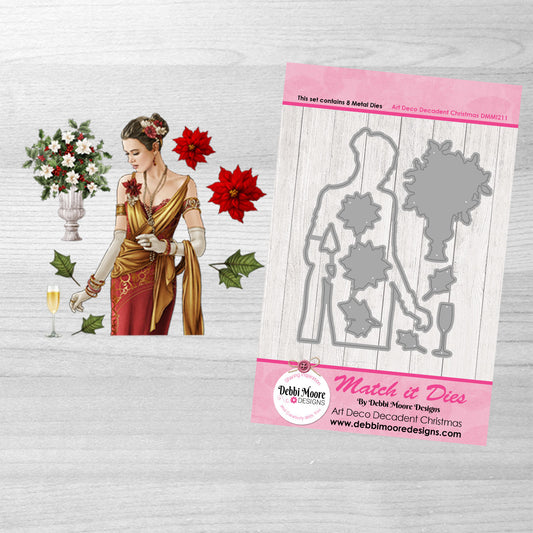 Debbi Moore Designs - Match It Art Deco Decadent Christmas die Set with Forever Code
