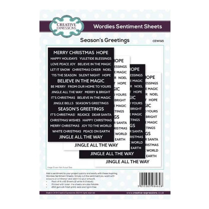 Creative Expressions - Bundle of Wordies Sentiment Sheets