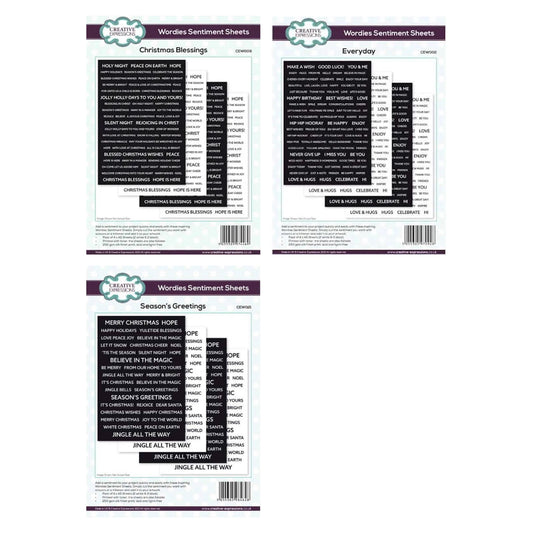 Creative Expressions - Bundle of Wordies Sentiment Sheets